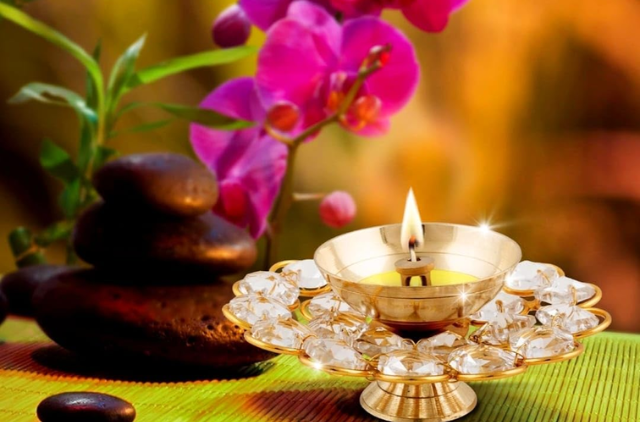 Brass diya